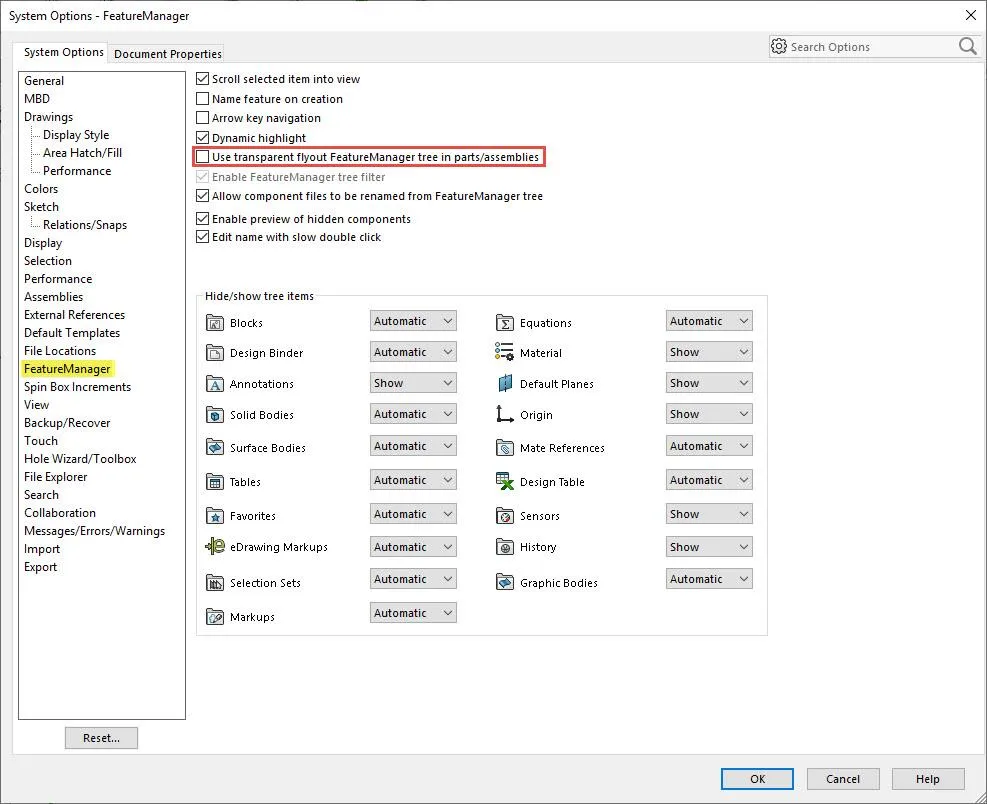 Optimizing SOLIDWORKS Performance with FeatureManager