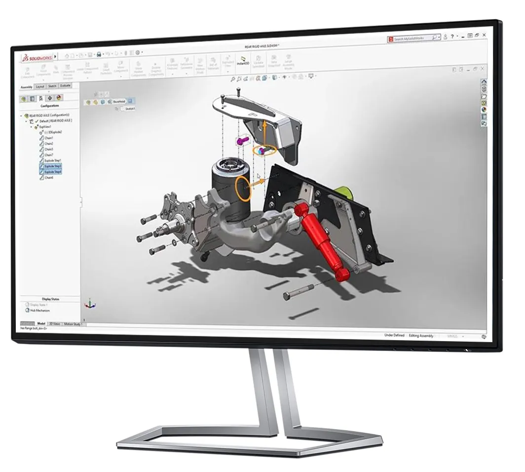monitor with solidworks assembly