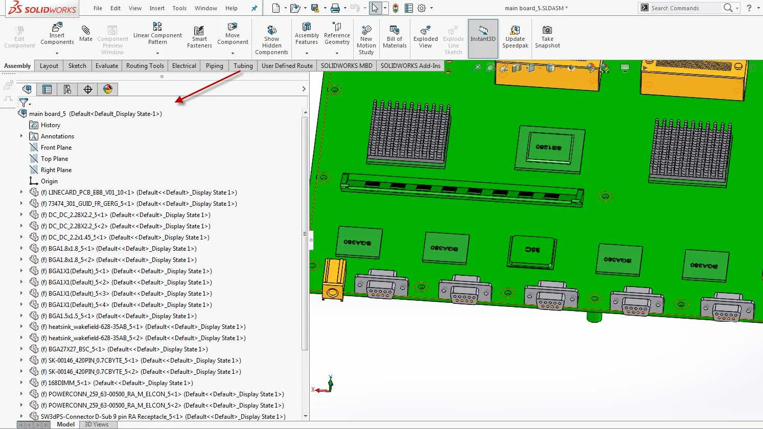  SOLIDWORKS Assembly Design Tree for Component References
