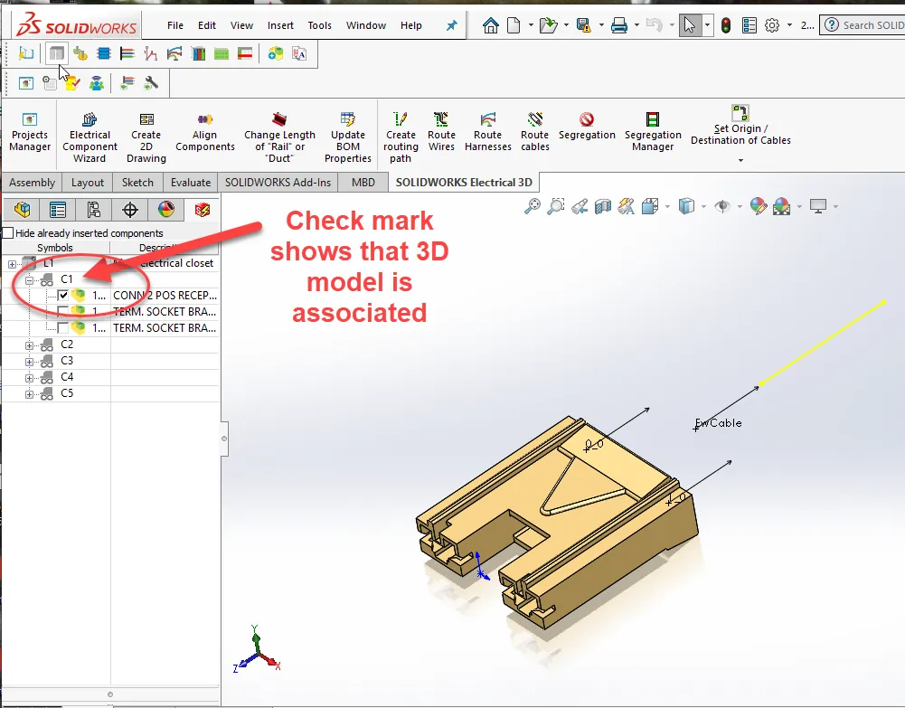 SOLIDWORKS Electrical Routing Wizard