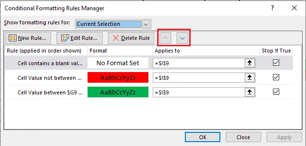 SOLIDWORKS Inspection Conditional Formatting Rules Manager
