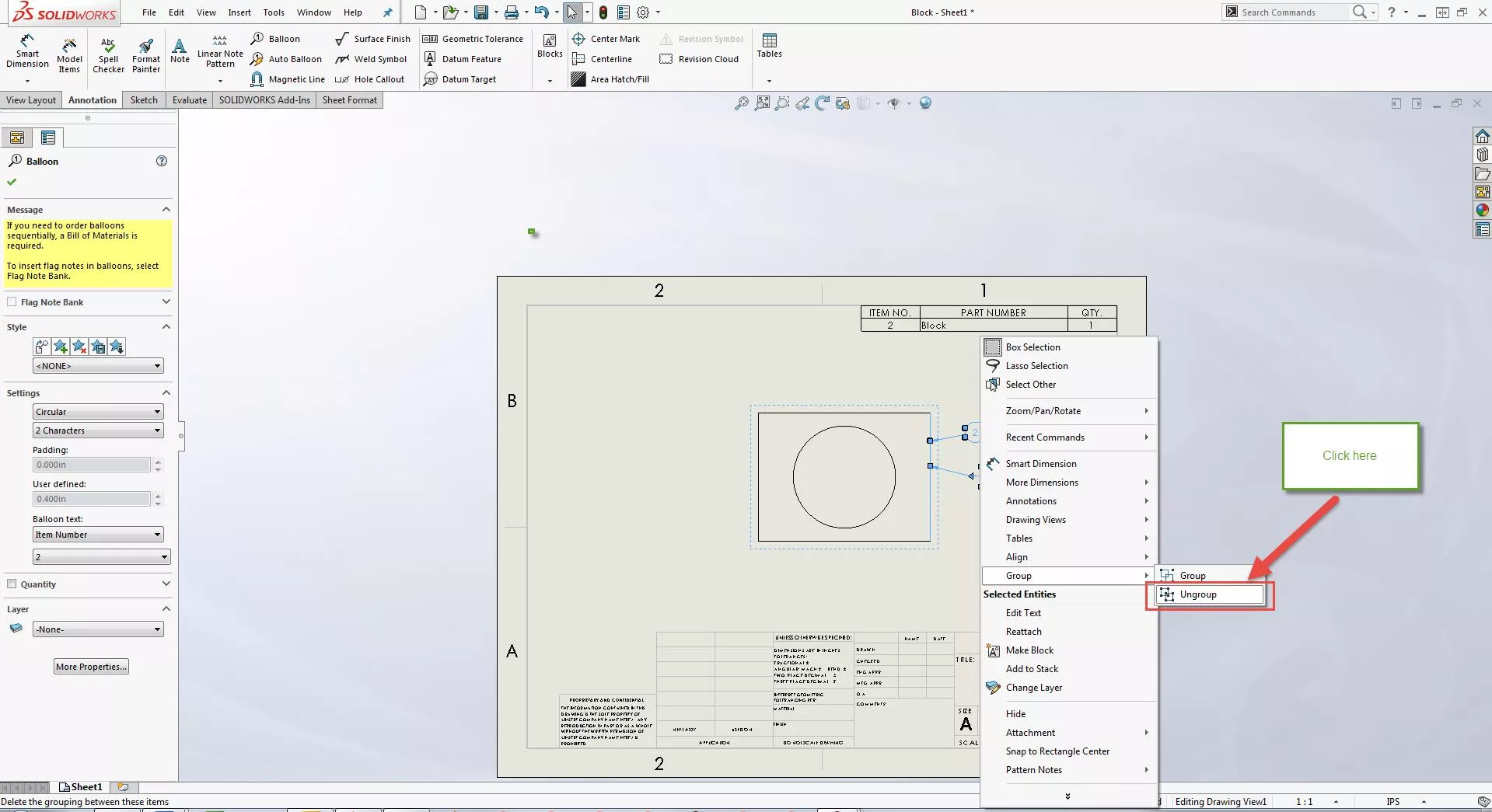 Link SOLIDWORKS Drawing Balloon to Note | GoEngineer