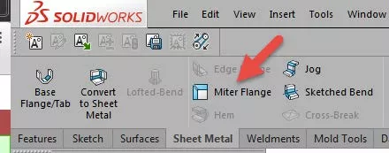 Milter Flange Command in SOLIDWORKS