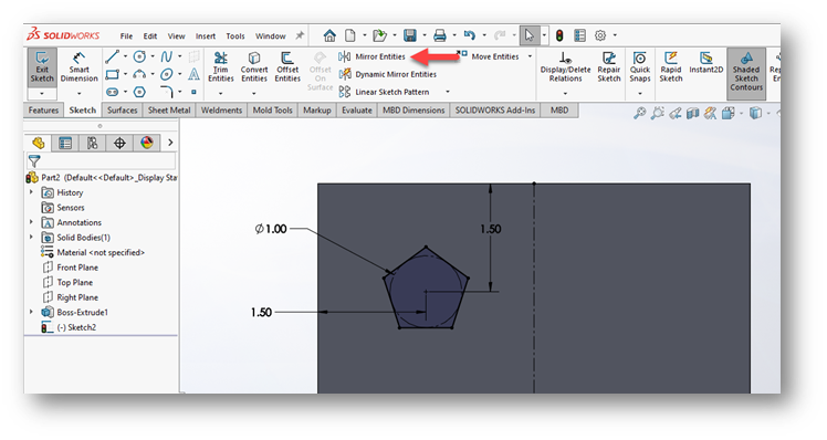 SOLIDWORKS — Mirror Part Sketching - YouTube