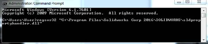 SOLIDWORKS Missing Description Dialog Box Command Prompt