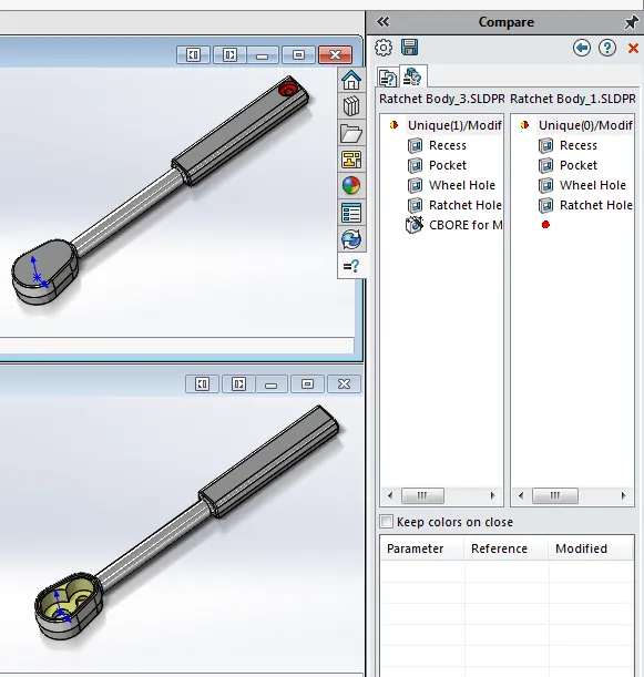 SOLIDWORKS PDM File Version Feature Results