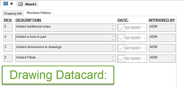 SOLIDWORKS PDM Full Revision Table In Drawing Data Cards | GoEngineer