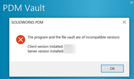 Fixing SOLIDWORKS PDM Error Message: The Program And The File Vault Are ...