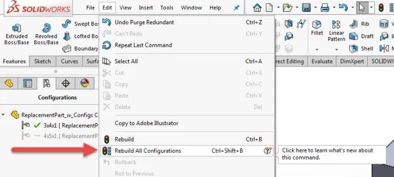 Select Rebuild All Configurations from the Edit menu