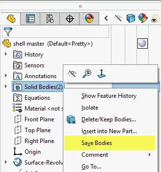 SOLIDWORKS save bodies