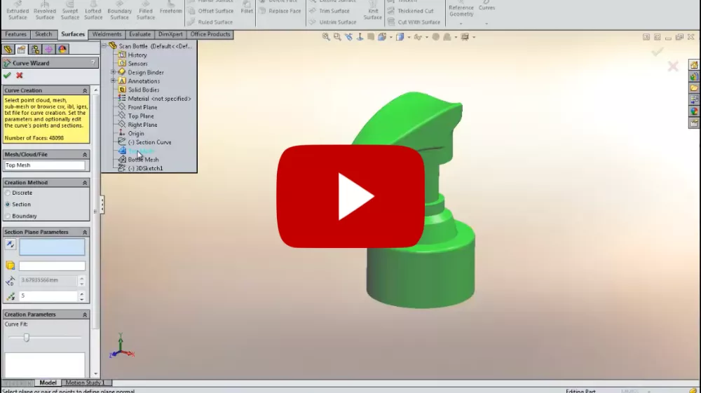 SOLIDWORKS Scanto3D Add-In Overview Video Tutorial 