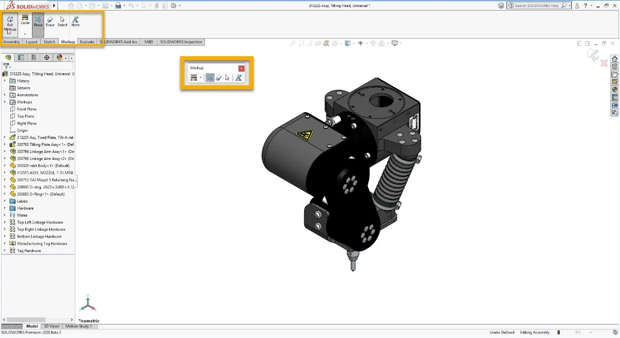 Touch Mode SOLIDWORKS Markups