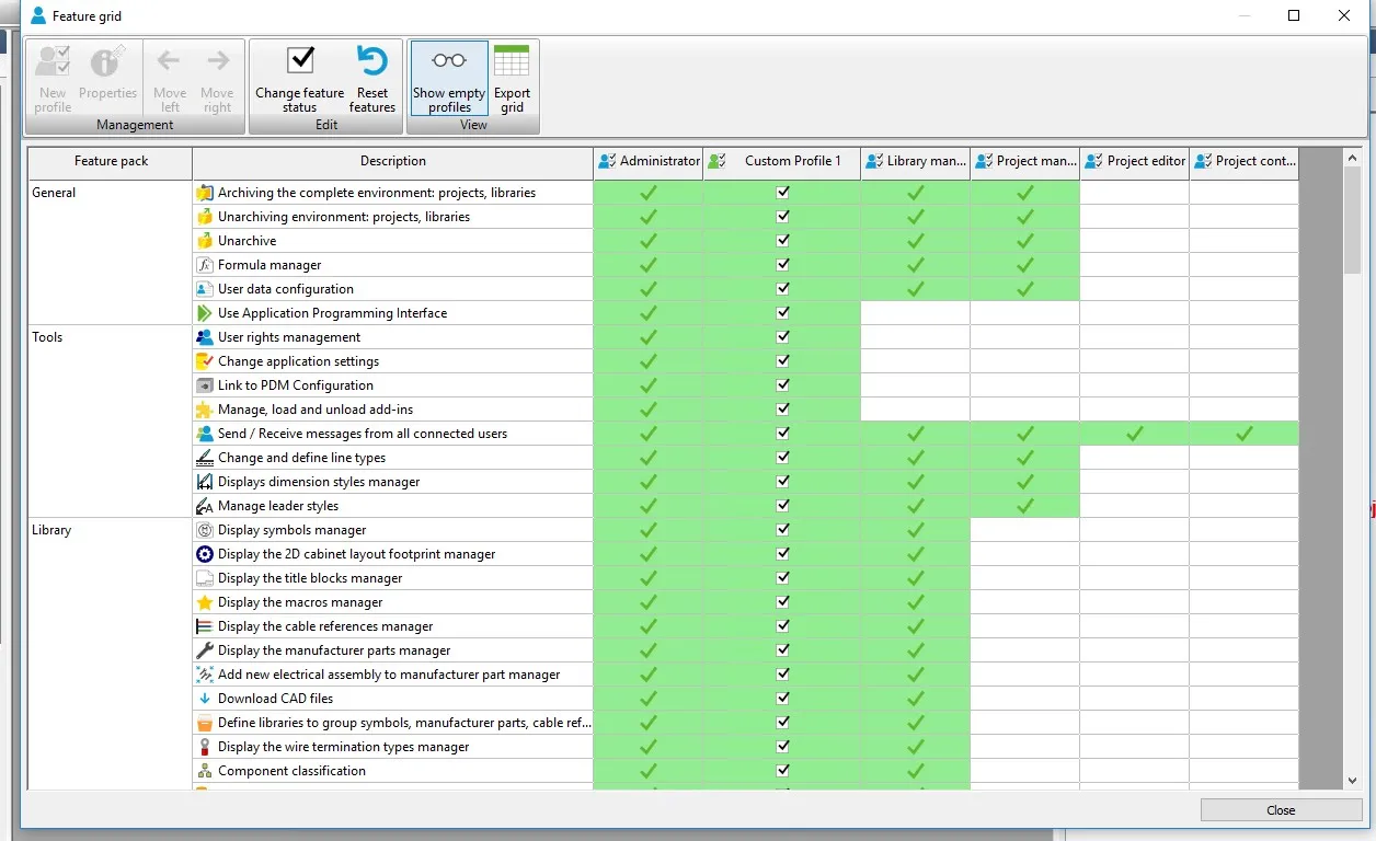 Customize a feature grin in SOLIDWORKS Electrical 2020