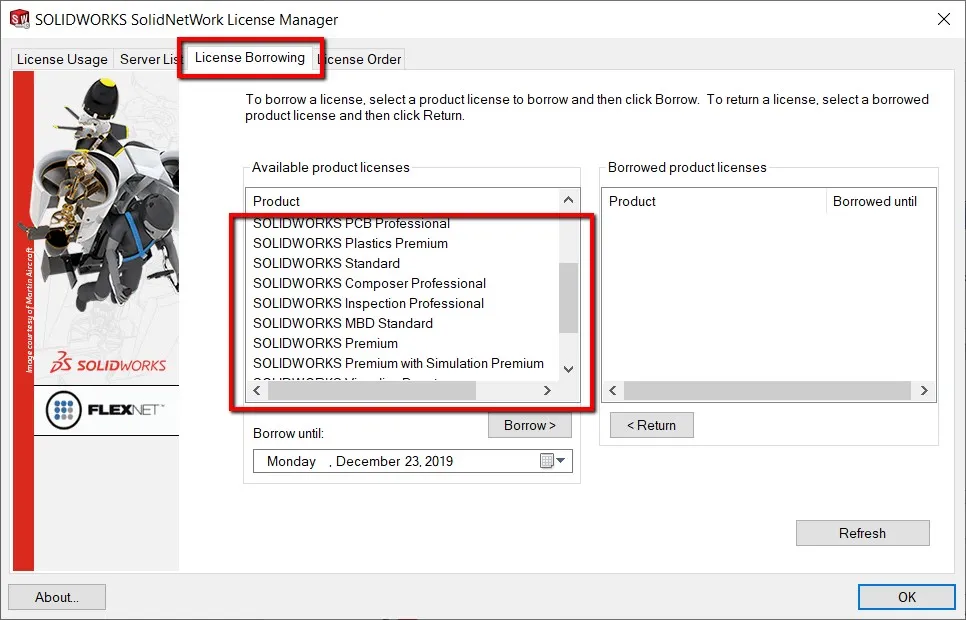 SOLIDWORKS License Manager Tutorial License Borrowing