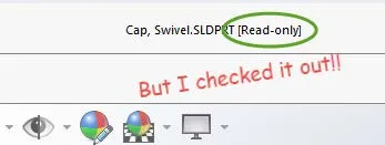 SOLIDWORKS PDM File is Checked Out But Still Read-Only