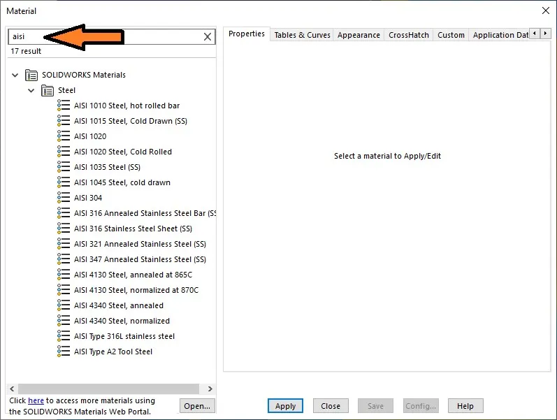 solidworks simulation 2020 material database