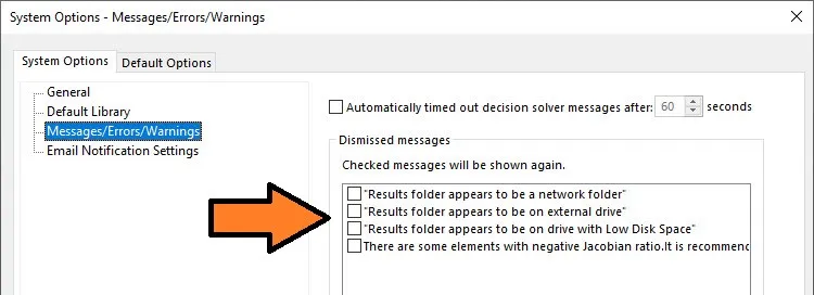 solidworks simulation 2020 interface system options