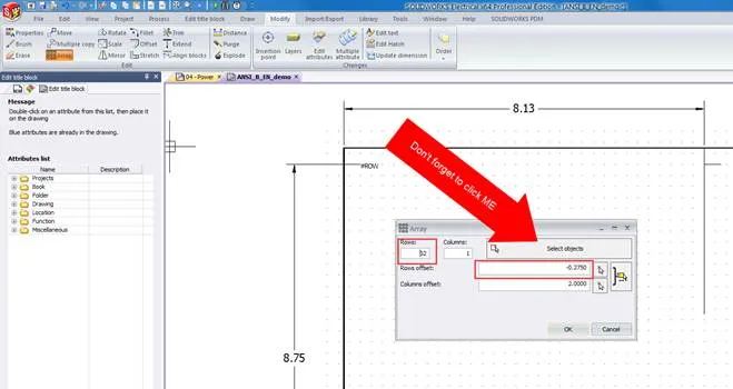 SOLIDWORKS Electrical Select Objects Button