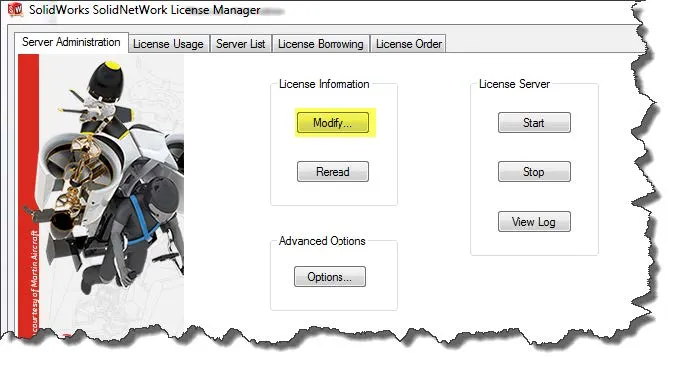 SolidNetWork Modify License Information 