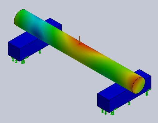 SOLIDWORKS Simulation Stabilized 3-Point Bending Test Setup | GoEngineer