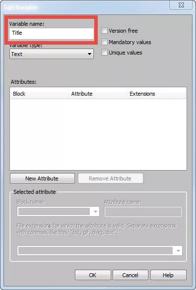 Variable Name Dialog Box in SOLIDWORKS PDM 