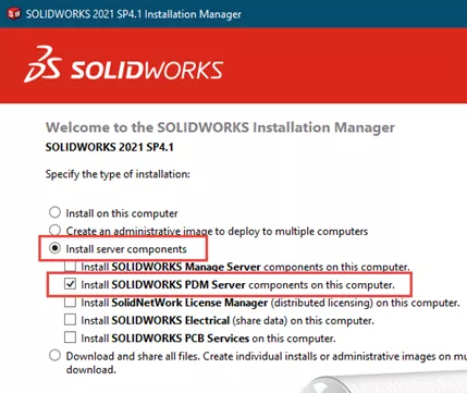 Web2 SOLIDWORKS Installation Manager