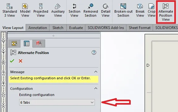 solidworks 2020 alternate positions view of parts