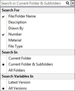 Search in curent folder and subfolders solidworks pdm 