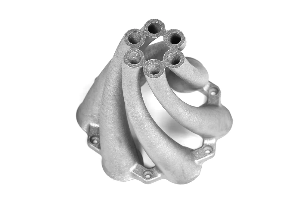 Curved Manifold Stainless Steel material printed with Xact Metal 3D Printers