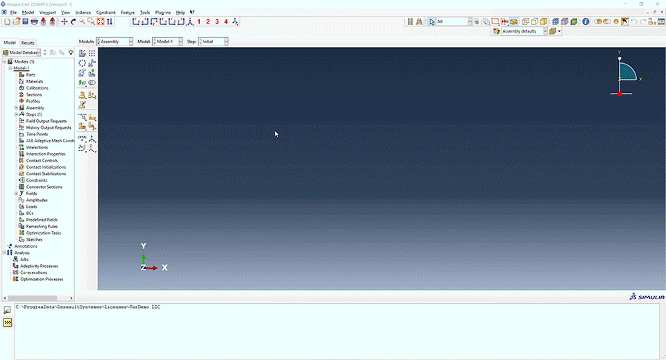 Abaqus Associative Interface pushing a model from SOLIDWORKS to Abaqus