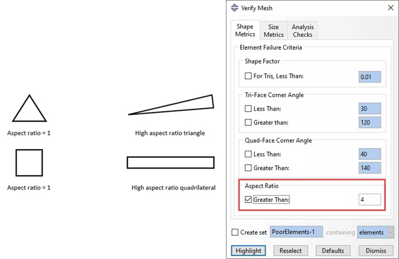 Abaqus Element Aspect Ratios and How to Verify Mesh Quality