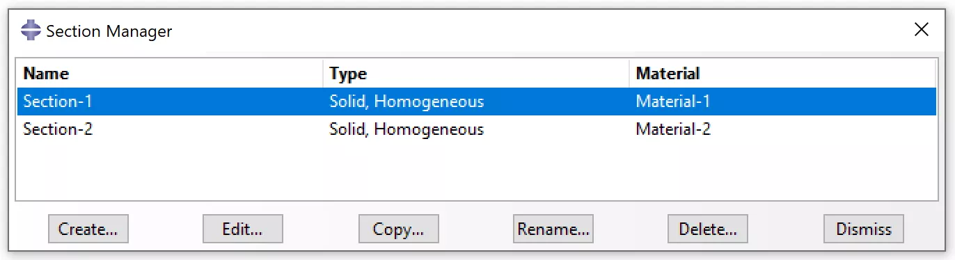 Abaqus Section Manager