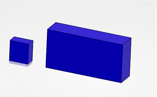 Rubber cuboid sliding around another rubber cuboid