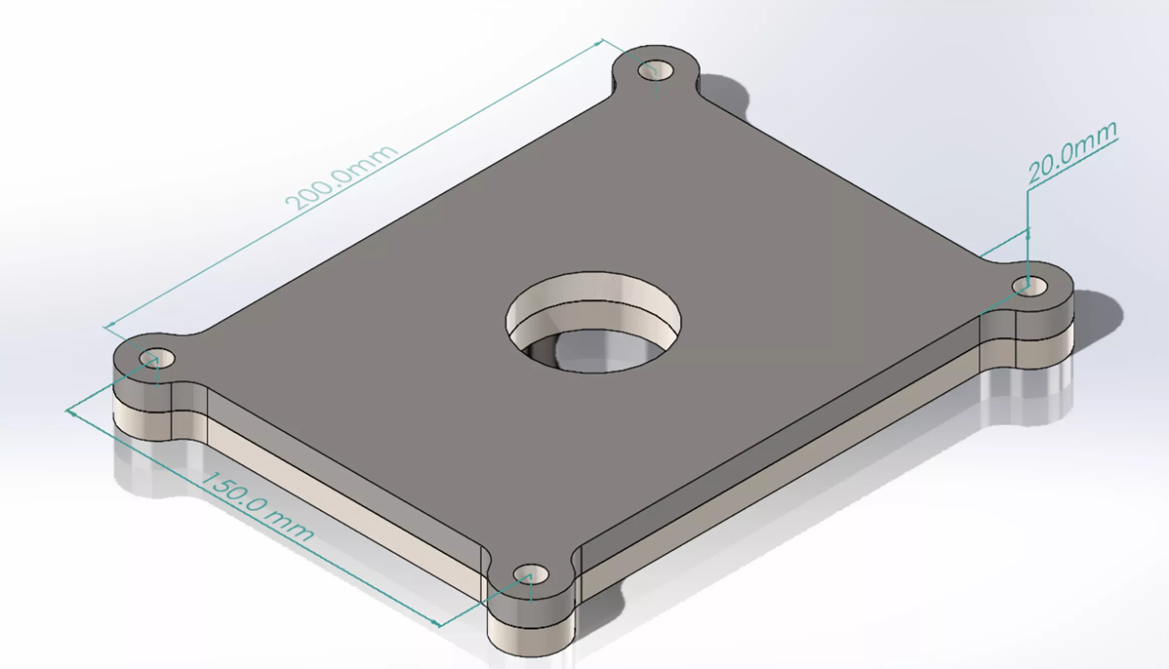 Overview of geometry to be utilized in test problem using SOLIDWORKS Simulation and Abaqus