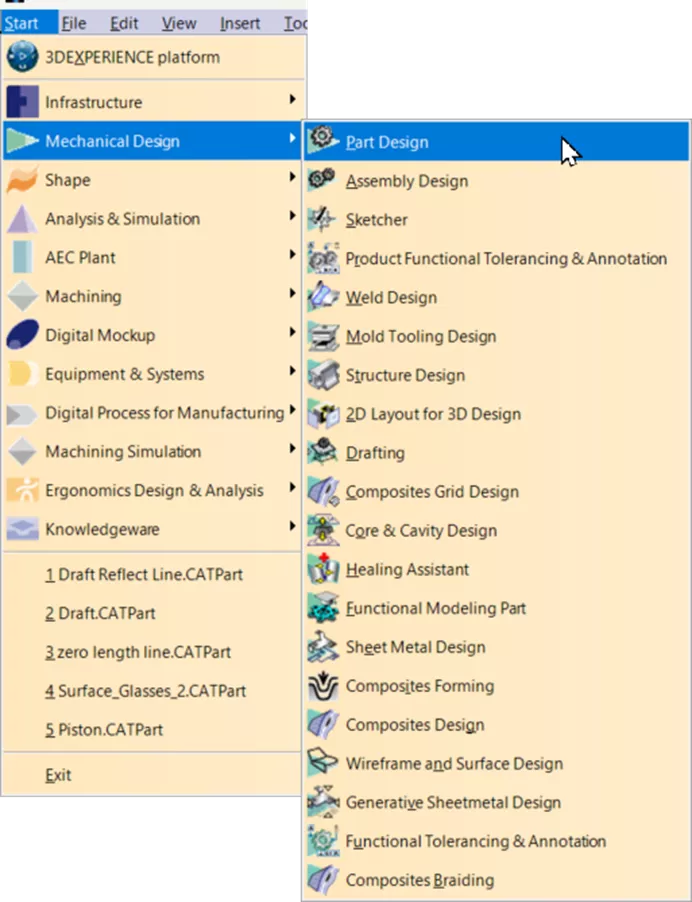 How to Access Workbenches in CATIA V5