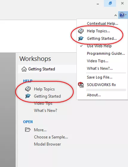 Accessing SOLIDWORKS Composer Help Topics