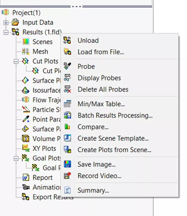 Access Results Analysis Tools in SOLIDWORKS Flow Simulation 