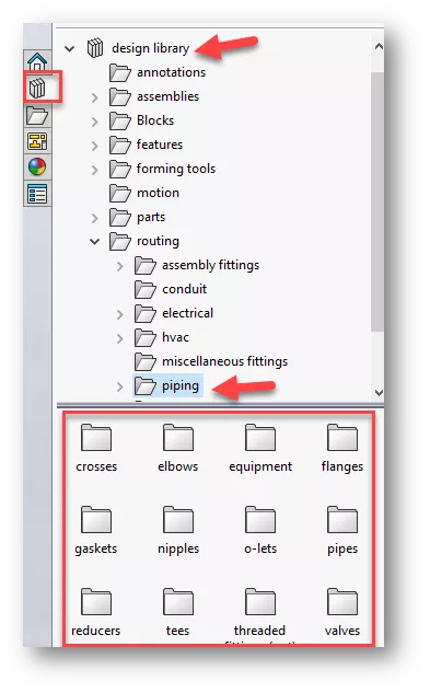 SOLIDWORKS Routing and Fitting Library Add-in Software