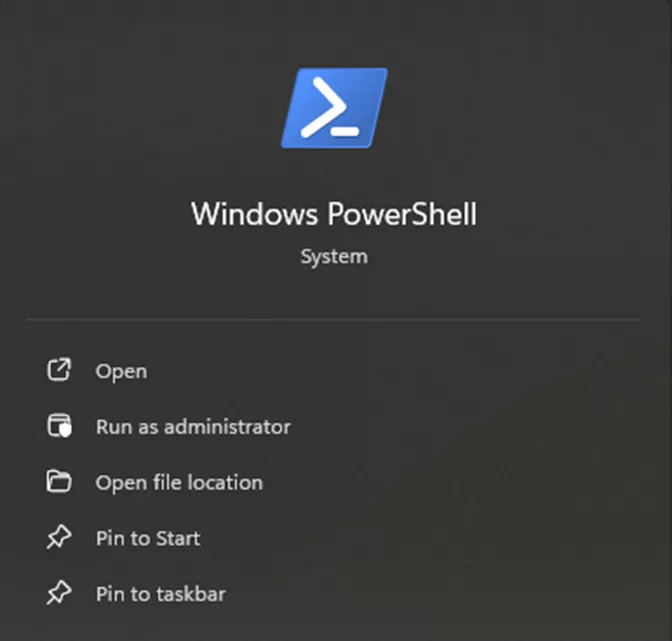 Access Windows PowerShell 