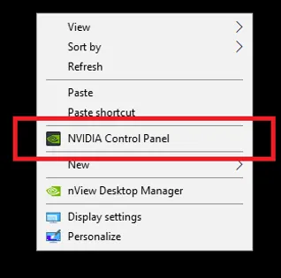 Accessing the NVIDIA Control Panel