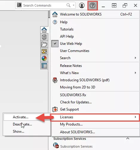 activate solidworks license