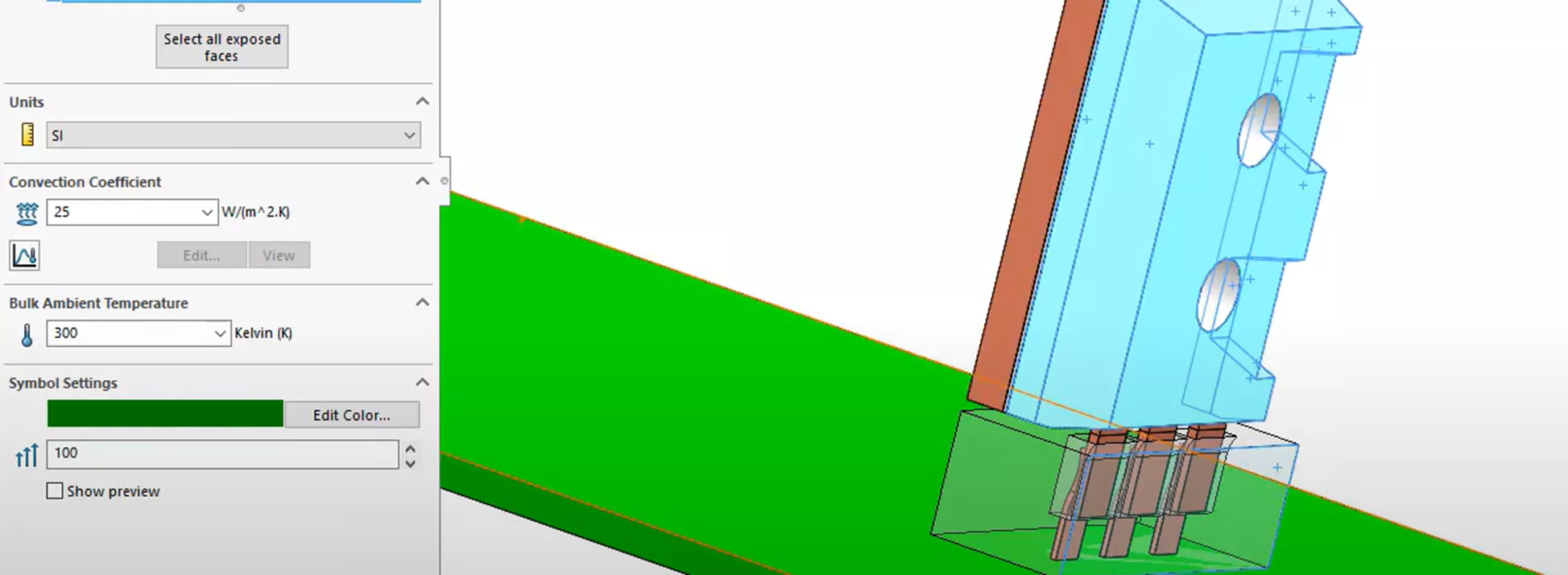 Add Additional Convection Coefficient Feature in SOLDIWORKS Simulation
