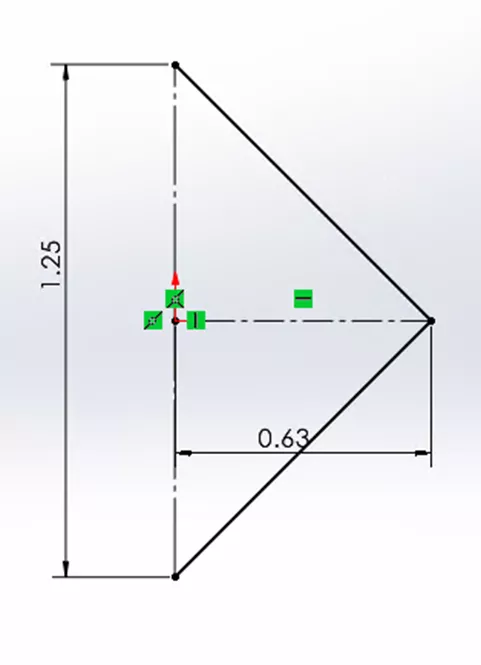 Add Additional Sketch Lines to Connect Endpoints of the Construction Lines in SOLIDWORKS