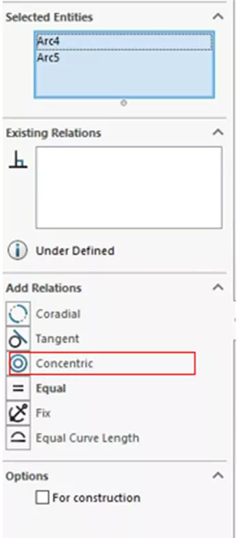 Add a Concentric Relation in SOLIDWORKS