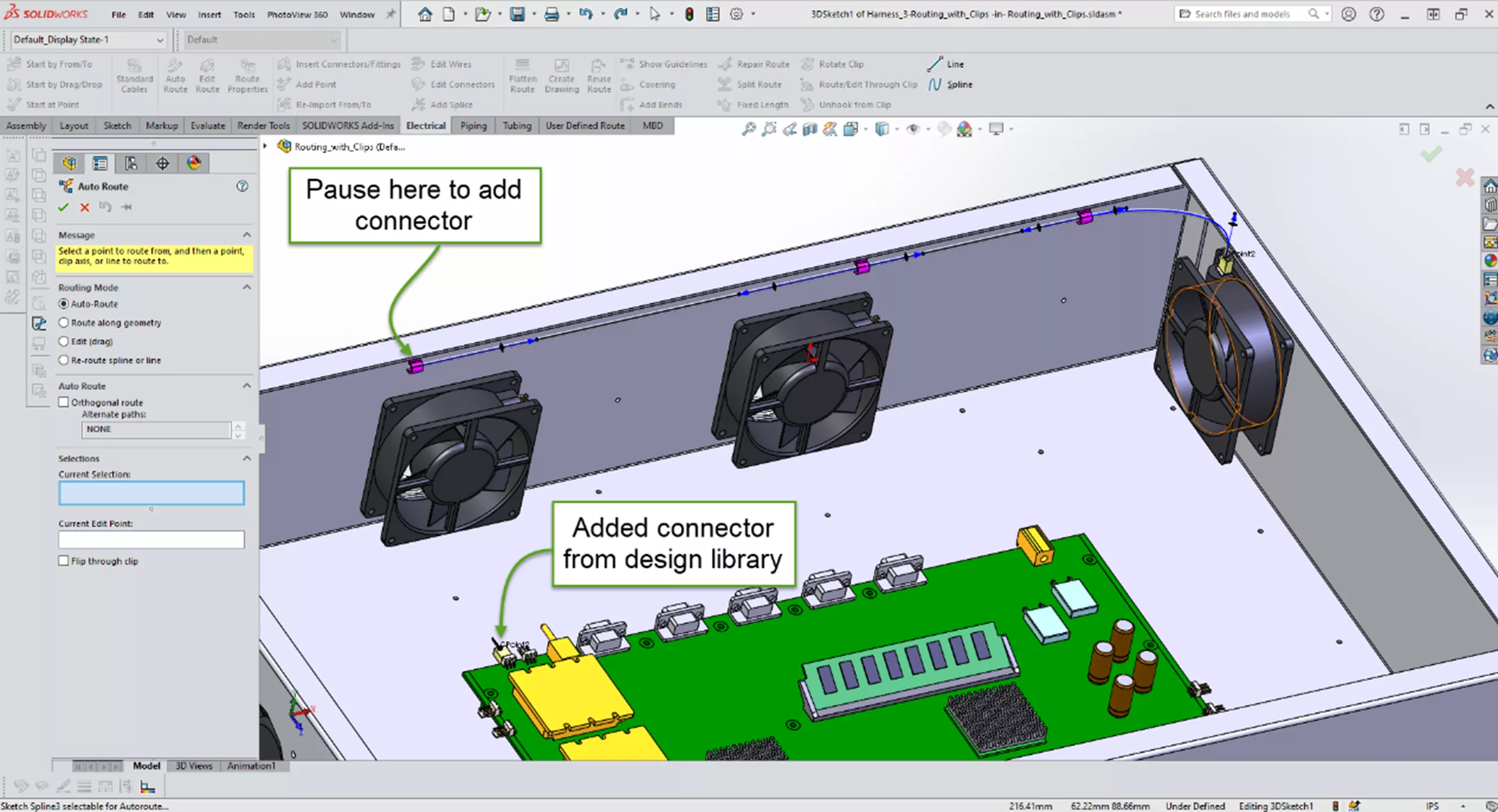 Add Connector in SOLIDWORKS Premium 