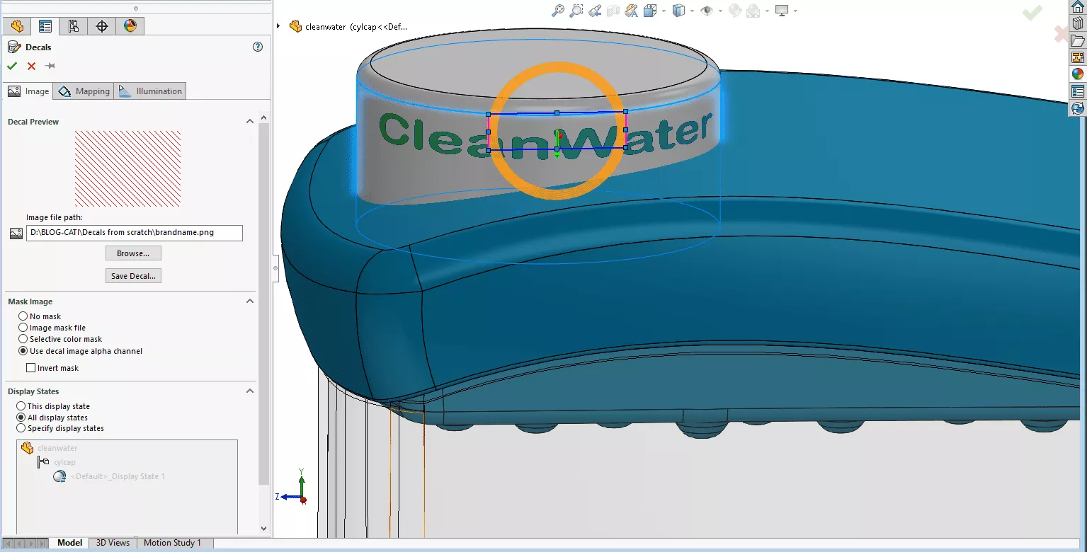 Apply Decals in SOLIDWORKS