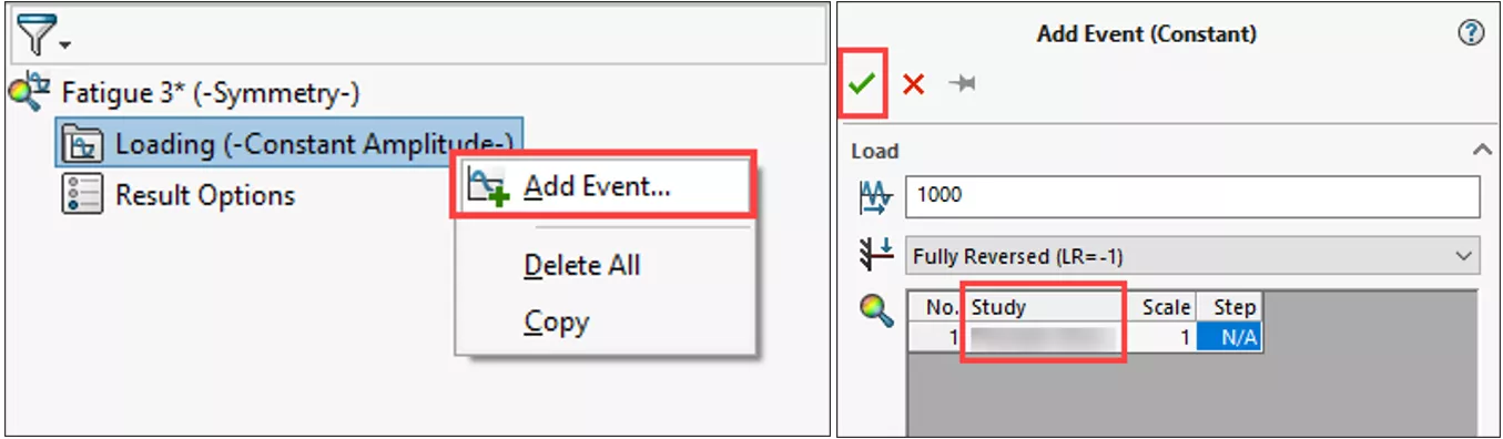 Add Event to SOLIDWORKS Simulation Study 