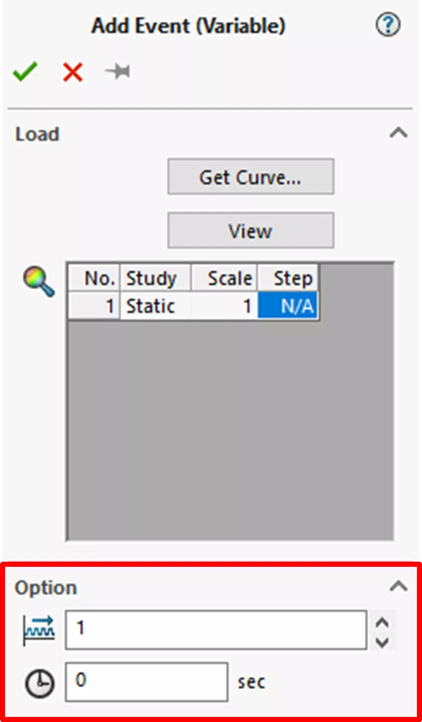 Add Event Variable Options in SOLIDWORKS Simulation 