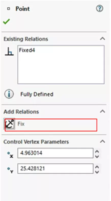 Add a Fix Relation in SOLIDWORKS