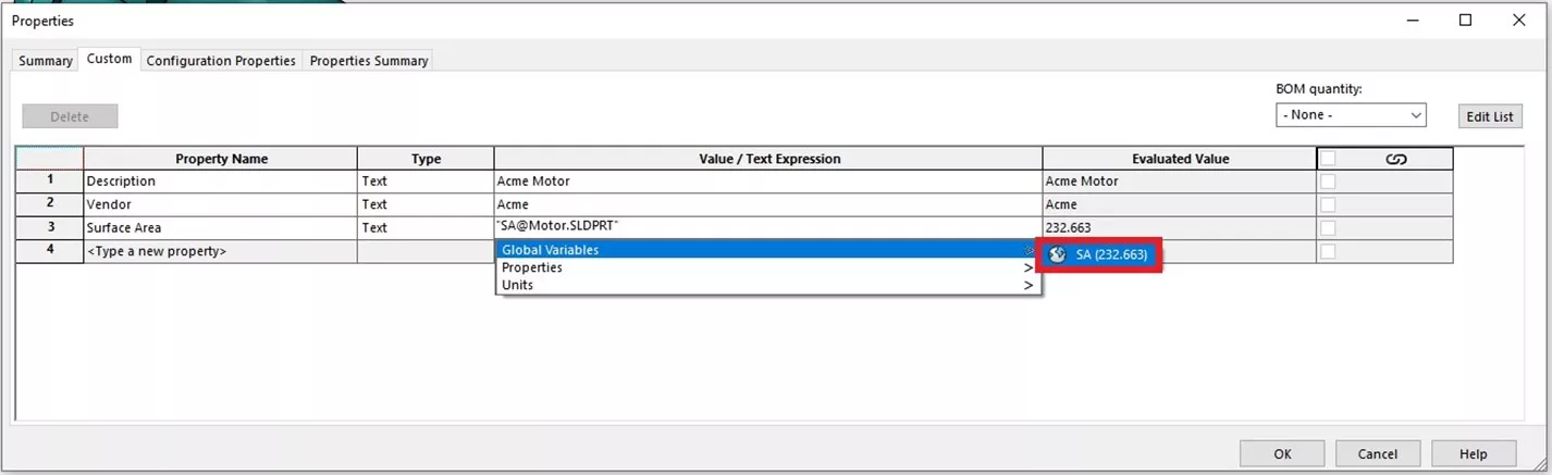 Complete a SOLIDWORKS Equation by Typing&nbsp;/ 2&nbsp;and Clicking&nbsp;OK